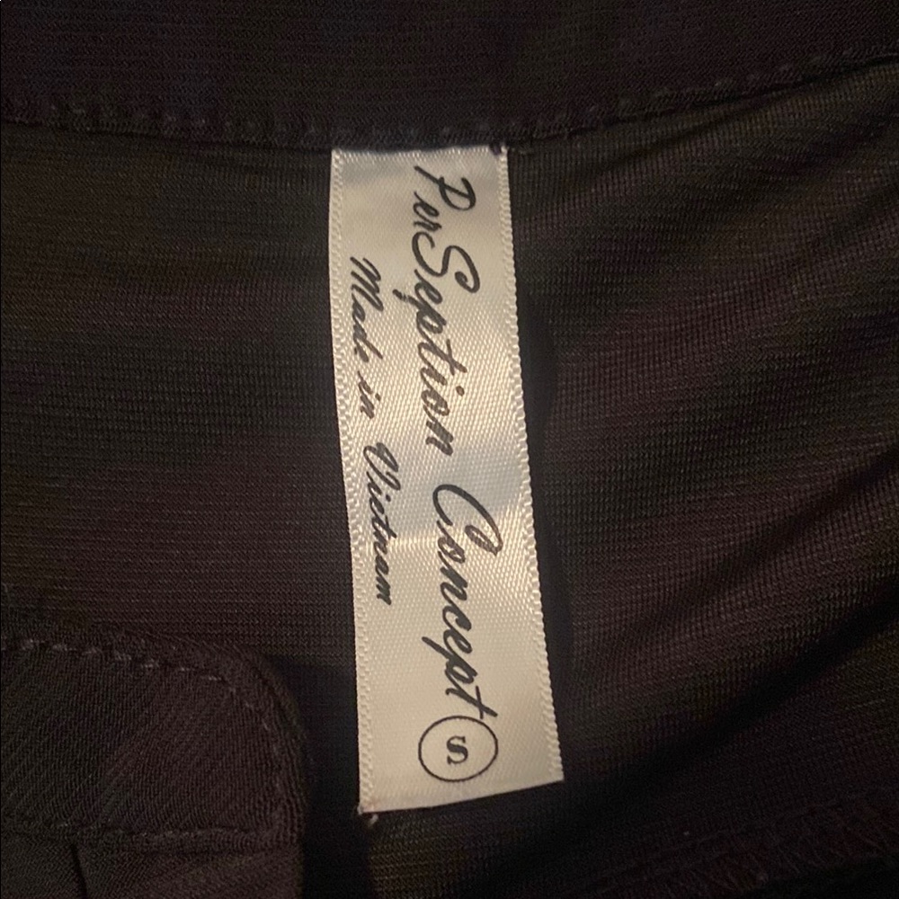 Perseption Concept Black Blouse With Button Accen… - image 3